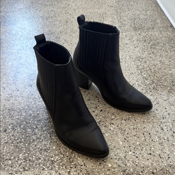 West Lo Clarks Black Leather Ankle Booties - Picture 4 of 5